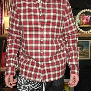 Denim & Supply Ralph Lauren Plaid Button Down Shirt Mens Medium Red Flannel